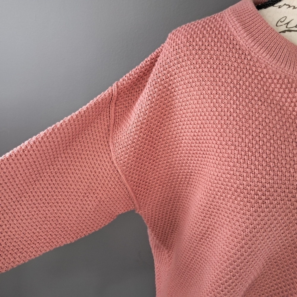 Free People Beach Women Hailey Hailee Waffle Knit Sweater Rosie Pink Size XS - Picture 4 of 9